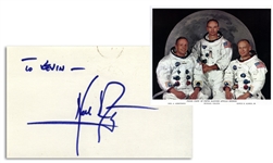 Neil Armstrong Signature, With NASA Photo of the Apollo 11 Crew -- With Steve Zarelli COA